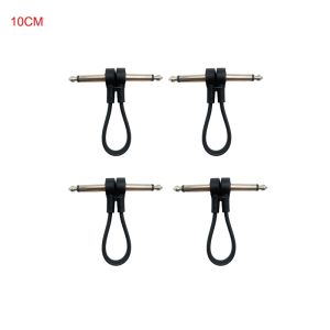 Guitare 4pcs 24 AWG NOISEDEDUCTION PRO Câble audio de guitare 4 pouces 10cm 1/4 pouces à angle droit de prise de bouche pour la guitare électrique pédale de basse