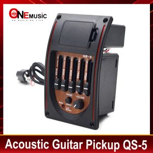 Guitarra 5 banda Acoustic Guitar Preamp 5band Eq Equp Equaliz Pickup Tuner Piezo Pickup para la guitarra folk clásica QS5