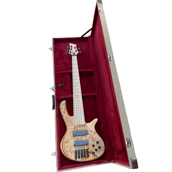 Guitarra 5 cuerdas Bolton Neck Bajo eléctrico de color original con tapa de nudo, oferta personalizada