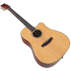 Gitaar 6-snarige akoestische gitaar 41 inch hoogglans afwerking massief sparrenhout Cutaway ontwerp Gratis tas