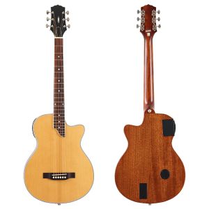 Gitaar 6-snarige stille elektrisch-akoestische gitaar 39 inch stilte folkgitaar natuurlijke kleur ronde rand goed handwerk
