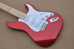 Guitare 6 cordes st rouge guitare électrique érable touche argent accessoires