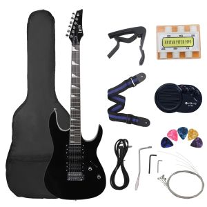 Gitaar 6 Snaren 24 Frets Elektrische Gitaar Esdoorn Body Elektrische Gitaar Guitarra Met Tas Luidspreker Noodzakelijke Gitaar Onderdelen Accessoires