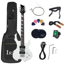 Guitare électrique 6 cordes, 24 frettes, corps en érable, avec sac, ampli, Capo, pièces de guitare, accessoires