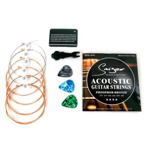 Gitaar 6pcs/set Universal Acoustic Guitar String Brass Hexagonal Steel Core Strings for Musical Instruments Guitars Gitaar Gitaar Deel