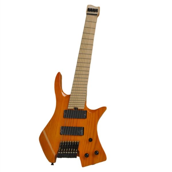 Guitare électrique Orange sans tête à 8 cordes, avec touche en érable, offre personnalisée