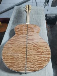 Gitaar gratis verzending AAA -kwaliteit natuurlijke houten gitaar gewatteerde esdoorn massief sparren jumbo body 43 inch 200 akoestische elektrische gitaar