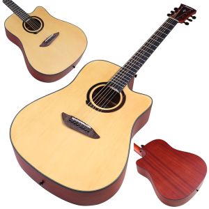 Gitaar akoestische gitaar 41 inch 6 string Natural Color Folk Guitar Spruce Top Matte afwerking Cutaway Design Guitarra
