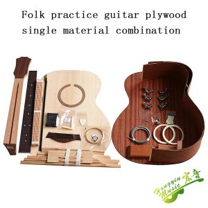 Gitaar Akoestische Gitaar Diy Kit Folk Ballad Enkele Gitaar Accessoires Pakket Sparren Massief Houten Zijkant Multiplex Palissander Toets