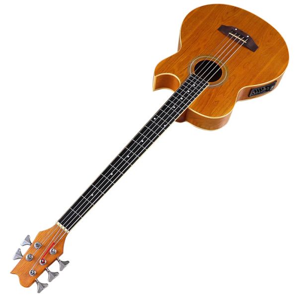 Guitare active 5 string électrique acoustique basse guitare 43inch finition mate de basse folk guitare folklorique électrique avec égaliseur