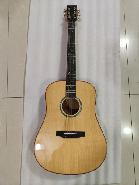 Guitarra Guitarra acústica de madera maciza, tapa de abeto, parte trasera de caoba, guitarra popular para adultos, fotos reales, avanzada 41