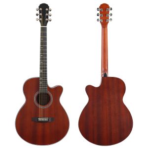 Guitare acoustique électrique à dos en arc, 6 cordes, corps fin, 40 pouces, corps en Sapele complet, finition mate avec EQ