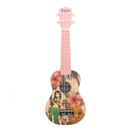 Gitaar basswood 21 inch roze sopraan ukulele ukelele gitaar 4 strings akoestische hawaiian gitaar muziekinstrumenten voor meisje beginner