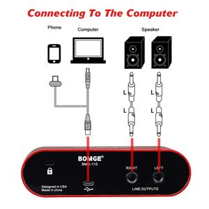 Gitaar Bomge Bmg11s 3e generatie USB Highend audio-interface, geschikt voor gitaristen en producentenhifi, opname van studiokwaliteit