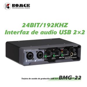 Gitaar Bomge USB Audio Interface met XLR Phantom Power Direct Monitoring Loopback voor pc-opname Streaming Gitarist Zanger