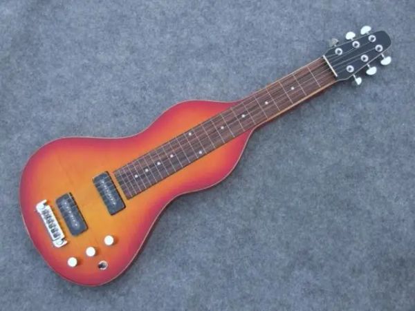 Guitare cerise rouge hawaii guitare électrique flamme maple lap en acier guitare 6 cordes hawaii voyage guitare livraison gratuite