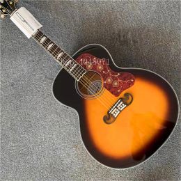 Guitar Chinese gitaarfabriek Aangepast, 43 inch, nieuwe Fishman Pick -up J200 Originele akoestische elektrische gitaar Sunburst Inventory Guitar,