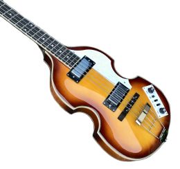 Guitare classique Hofner 4 cordes basse violon électrique basse Vintage Sunburst corps Humbucker Pickups matériel importé de haute qualité