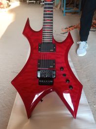 Guitare personnalisée b c guitare électrique avec pointes en érable matelassé rouge