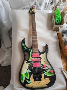 Guitare personnalisée de haute qualité 6 étages Steve Vai électrique Guitare Floral Pattern Feneer