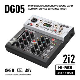 Carte son d'interface Audio pour guitare Dg05 avec surveillance, qualité studio 24 bits 192k, 5.0 Bt pour Pc, enregistrement en direct de guitare électrique, chant