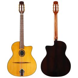 Guitare django 41inch guitare acoustique trou rond en épicéle en bois top gitan swing 6 string haut finition folk guitare jango jango