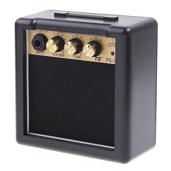 Amplificador de guitarra eléctrico de guitarra PG3 3W Amplificador de guitarra eléctrica Amplificador de altavoces Volumen Control de tono Altavoces con un clip de metal