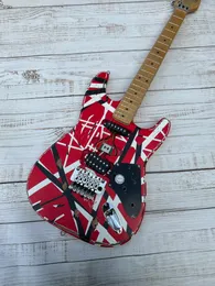 Guitar Guitar Electric Guitar Relic Pizza Floyd Rose Vibrato Bridge, Red Frank 5150, luz blanca y negra, Edward Eddie Van Halen, Nvio Gladys