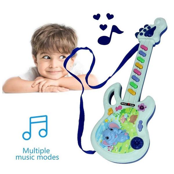 Guitarra de guitarra eléctrica Música de juguete para niños Aprendizaje y desarrollo de la primera infancia Educación de juguetes electrónicos Regalo de cumpleaños Juguete WX