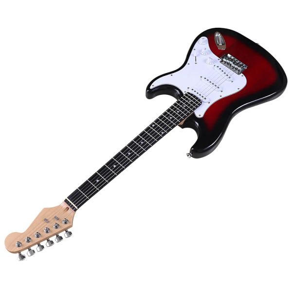 Guitarra Guitarra eléctrica con cuerpo de bajo sólido, 6 cuerdas, 24 trastes, rojo, negro, color natural, longitud de escala de 648 mm, buena artesanía