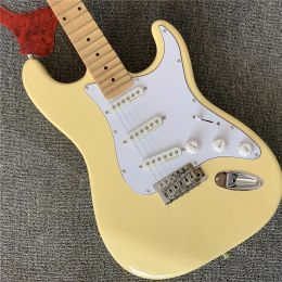 Gitaar Factory Store Vintage Yellow Cream Yngwie Malmsteen geschulpte esdoorn fretboard St 6 Strings Electric Guitar Guitarra