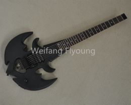 Guitare flyoung 24 frettes guitare électrique noire mate sans tête sans forme d'ancrage, offrez une personnalisation