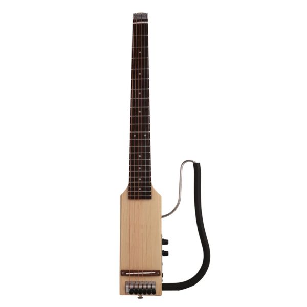 Guitare pleine échelle longueur sans tête silencieuse voyage électrique acoustique guitare droite gauche portable portable construit dans une prise casque