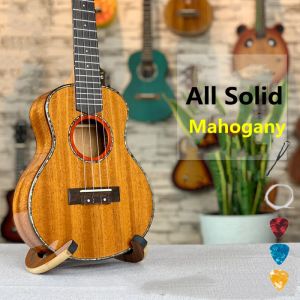 Guitare Ukulele entièrement solide tout acajou mat 26 pouces guitare électrique acoustique ténor Ukelele 4 cordes Guitarra Uke pas de Logo