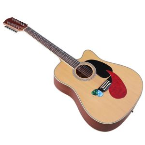 Gitaar goede handwerk akoestische gitaar 12 string 41 inch matte afwerking gelamineerd sparren gesneden ontwerp natuurlijke kleur volksfolk gitaar