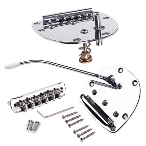 Guitar Guitar Bridge Set Metal Tremolo Bridge Set voor Mustang Jazzmaster Gitaarvervangingsaccessoires