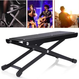 Guitare Guitare Perte de guitare Pédale Métal Foot-Footboard Hauteur Réglable Antislip Pad Instrument Play Foot Rest Stand pliable Guitare Test de la guitare