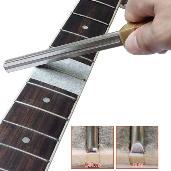 Guitare Guitar Fret Crowning Fichier, Fret Edge Fichier, Fret End Rended Tool, Diamond Rebating, multifonction Guitar Fret Tools