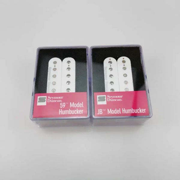 Pictise de guitare Humbucker Sh1n 59 et Sh4 JB Humbucker Pickup 4C White Electric Guitar Pickups