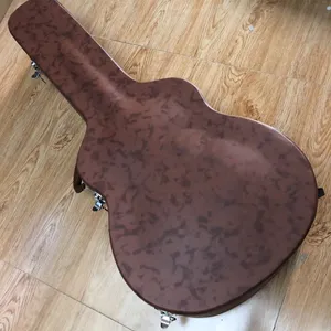 Boîte rigide pour guitare, surface de tambour marron en forme de D de 41 pouces