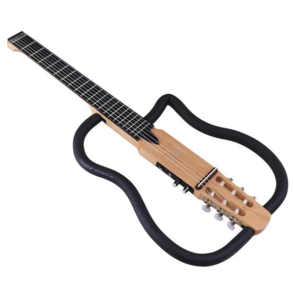 Guitare sans tête guitare 6 string silence guitare classique 34 pouces guitare électrique pliable full canada body wood body silent style