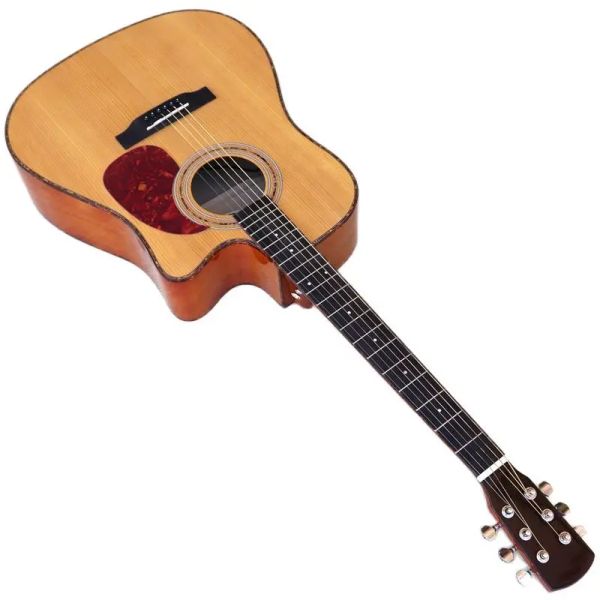 Guitare acoustique à haute brillance, 41 pouces, 6 cordes, conception en coupe, couleur naturelle, guitare Folk, peut installer EQ