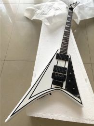 Guitare High Quality Custom Edition White Dovetail Fork Double Shake Electric Guitar Black Accessoires Double Shake Trill Livraison gratuite