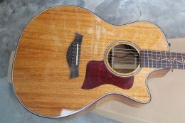 Gitaar Hoogwaardige Spruce Solid Top K24 Ce Life Tree Fret Inlay Natural Wood Acoustic Electric Guitar Builtin B Band Eq 2 1