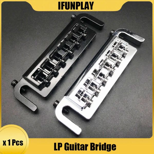 Guitare Bridge enveloppant en alliage de zinc de haute qualité pour LP Prime de guitare électrique Ponce arrière pour guitare électrique Chrome noir