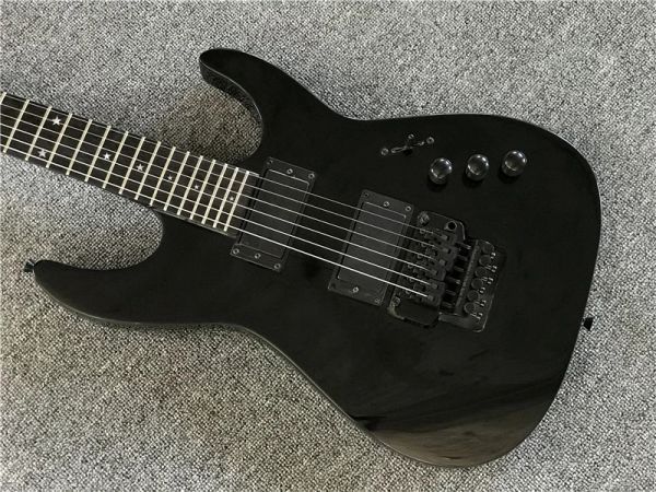 Guitarra Venta caliente Custom Shop Signature Bridge Active Pickup Negro 9v Batería Guitarra eléctrica negra