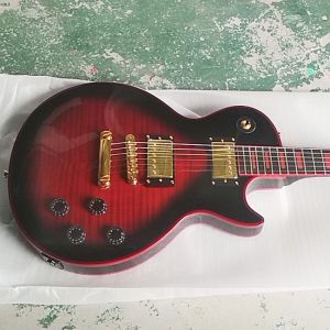 Guitare Jacey Guitar Store Pustomalized Red Flame Ebony Electric Guitar