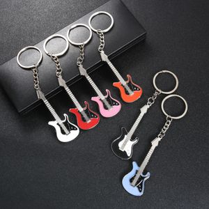 Llavero de guitarra mini musical instrumento colgante de claves llave de metal soporte de metal con llavero regalo para hombres joyas de moda para mujeres joyas de moda
