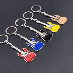 Guitar Keychain Musical Instrument Email Gitaar Key Chains Key Ring Tas Hangt Fashion Jewelry Will en Sandy Black Red Blue