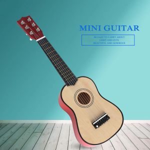 Mini guitare en bois pour enfants, jouet éducatif, Ukulele, 6 cordes, Instruments de musique, cadeau pour les amateurs de musique, accessoire de jeu